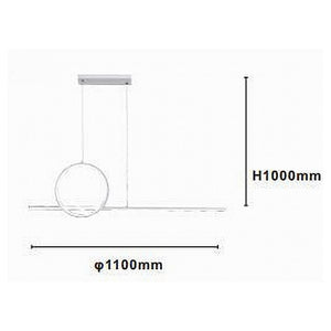 Trade Shop - Lampadario A Sospensione Led 48w Design Cerchio Linea Moderno Bianco Ip20 Lampada 01189         