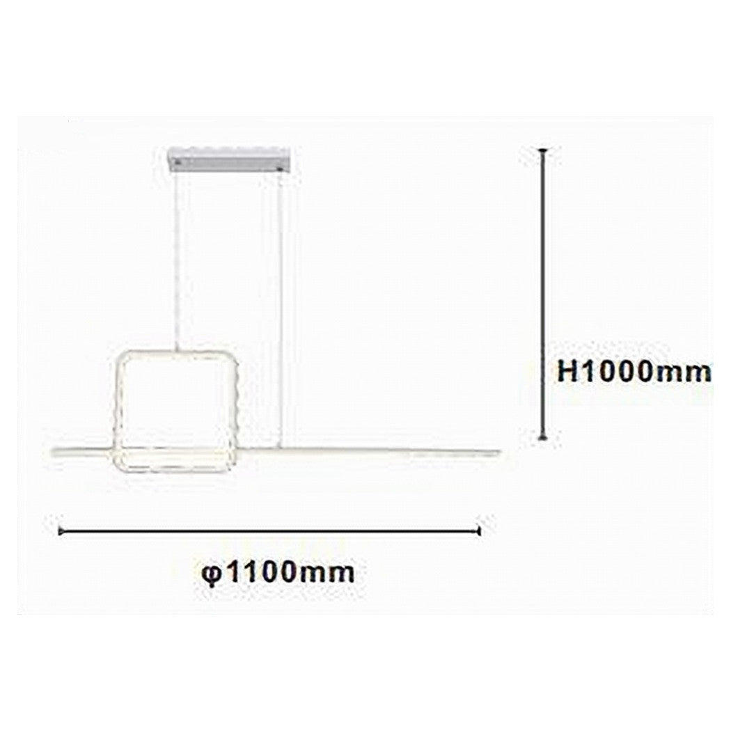 Trade Shop - Lampadario A Sospensione Led 48w Design Quadrato Linea Bianco Ip20 Luce 4000k 33559         
