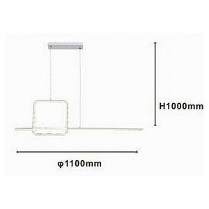 Trade Shop - Lampadario A Sospensione Led 48w Design Quadrato Linea Bianco Ip20 Luce 4000k 33559         