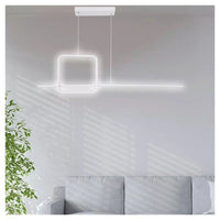 Trade Shop - Lampadario A Sospensione Led 48w Design Quadrato Linea Bianco Ip20 Luce 4000k 33559         
