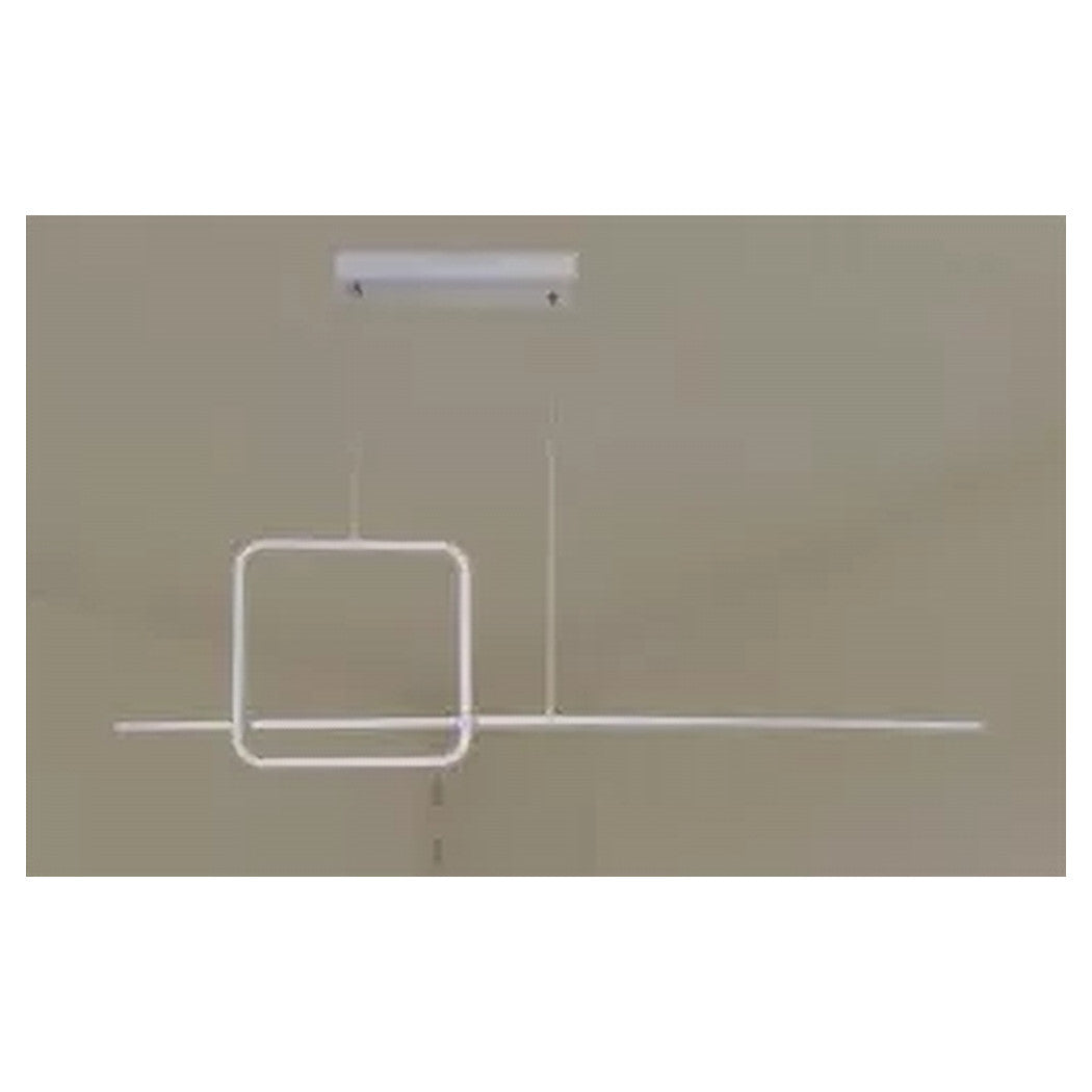 Trade Shop - Lampadario A Sospensione Led 48w Design Quadrato Linea Bianco Ip20 Luce 4000k 33559         
