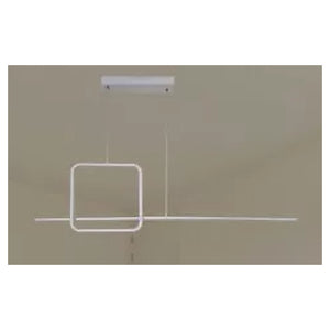Trade Shop - Lampadario A Sospensione Led 48w Design Quadrato Linea Moderno Bianco Ip20 Lampada 01172         
