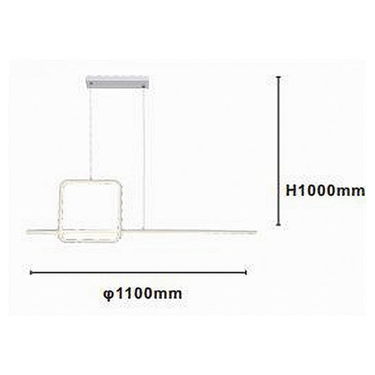 Trade Shop - Lampadario A Sospensione Led 48w Design Quadrato Linea Moderno Bianco Ip20 Lampada 01172         