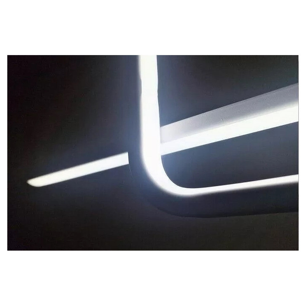 Trade Shop - Lampadario A Sospensione Led 48w Design Quadrato Linea Moderno Bianco Ip20 Lampada 01172         