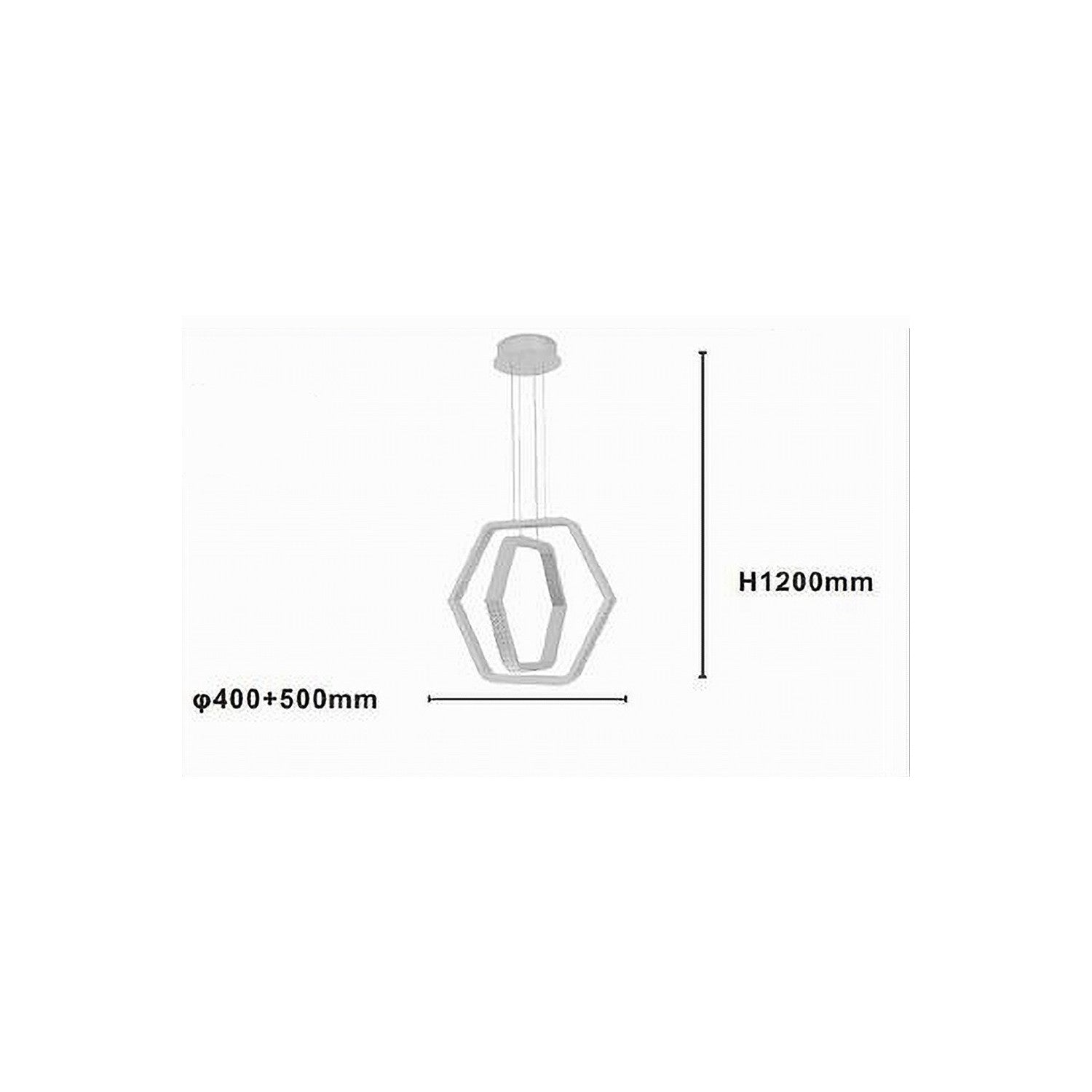 Trade Shop - Lampadario A Sospensione Led 48w Esagonale Effetto Cristallo Moderno Bianco 31838 -