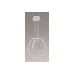 Trade Shop - Lampadario A Sospensione Led 48w Esagonale Effetto Cristallo Moderno Bianco 31838 -