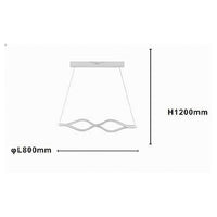 Trade Shop - Lampadario A Sospensione Led 58 W Onda Infinito Cristallo Ondulato Bianco 32125         