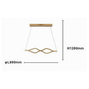 Trade Shop - Lampadario A Sospensione Led 58 Watt Onda Infinito Cristallo Ondulato Oro 32149         