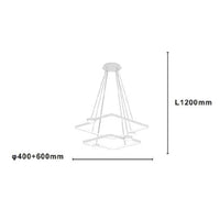 Trade Shop - Lampadario A Sospensione Led 60w 2 Quadrati Con Telecomando Design Moderno Bianco 71194         