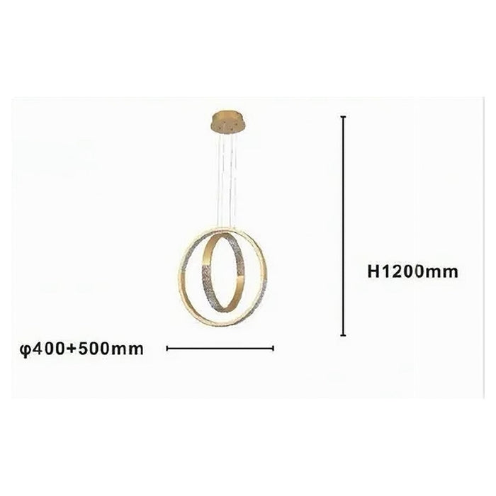 Trade Shop - Lampadario A Sospensione Led 64 W Circolare Effetto Cristallo Moderno Oro 32170         