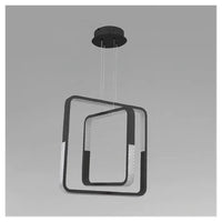 Trade Shop - Lampadario A Sospensione Led 64 W Quadrati Effetto Cristallo Moderno Nero 32194         