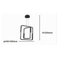 Trade Shop - Lampadario A Sospensione Led 64 W Quadrati Effetto Cristallo Moderno Nero 32194         