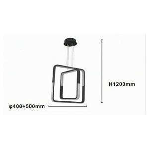 Trade Shop - Lampadario A Sospensione Led 64 W Quadrati Effetto Cristallo Moderno Nero 32194         