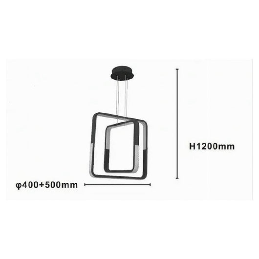 Trade Shop - Lampadario A Sospensione Led 64 W Quadrati Effetto Cristallo Moderno Nero 32194         