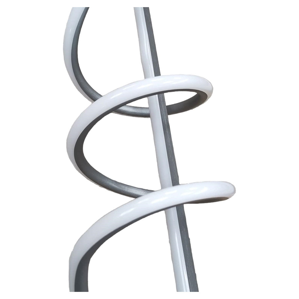 Trade Shop - Lampadario A Sospensione Led 65w Argento Spirale Ondulato Luce 4000k Vortice Orizzontale 32460         