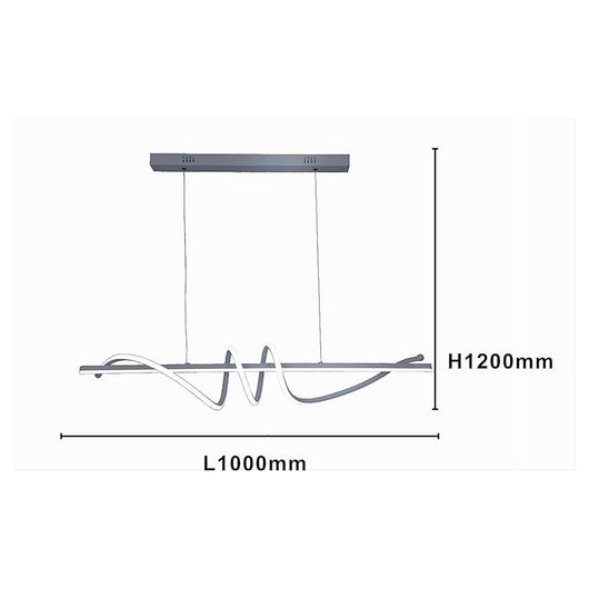 Trade Shop - Lampadario A Sospensione Led 65w Argento Spirale Ondulato Luce 4000k Vortice Orizzontale 32460         