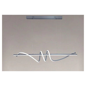 Trade Shop - Lampadario A Sospensione Led 65w Argento Spirale Ondulato Luce 4000k Vortice Orizzontale 32460         