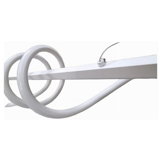 Trade Shop - Lampadario A Sospensione Led 65w Bianco Spirale Ondulato Luce 4000k Vortice Orizzontale 32422         