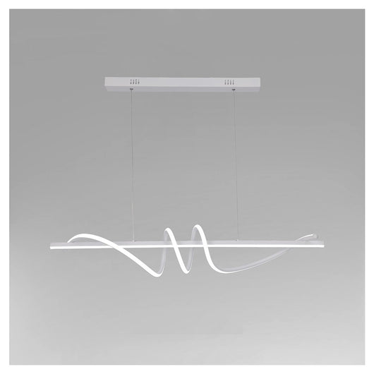 Trade Shop - Lampadario A Sospensione Led 65w Bianco Spirale Ondulato Luce 6500k Vortice Orizzontale 32439         