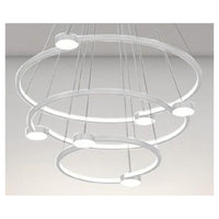 Trade Shop - Lampadario A Sospensione Led 96w 3 Cerchi Con Telecomando Design Moderno Bianco 71132         