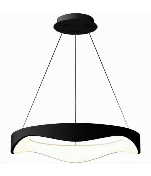 Lampadario A Sospensione Led Onda 38w Ultra Moderna 3 Colorazioni Di Luce A67-3c  Nero       