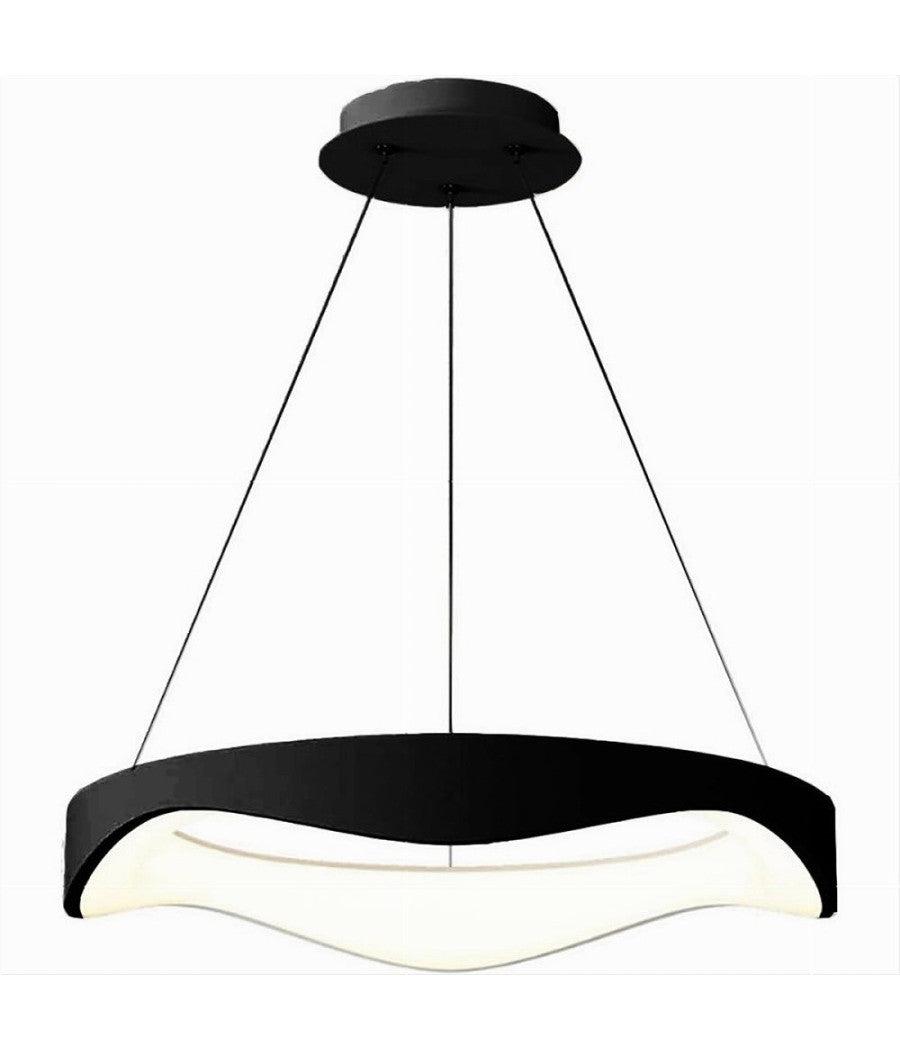Lampadario A Sospensione Led Onda 38w Ultra Moderna 3 Colorazioni Di Luce A67-3c  Nero       