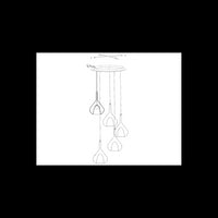 Lampadario a sospensione Lila a Led in metallo e vetro borosilicato 3481-49-362 Fabas Luce