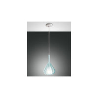 Lampadario a sospensione Lila a Led in metallo e vetro borosilicato Azzurro trasparente 3481-40-244 Fabas Luce