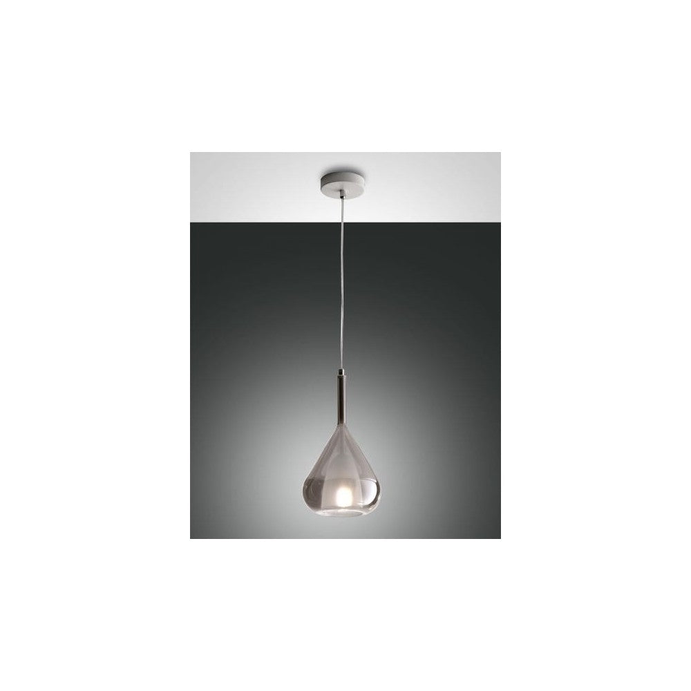 Lampadario a sospensione Lila a Led in metallo e vetro borosilicato fumè 3481-40-126 Fabas Luce