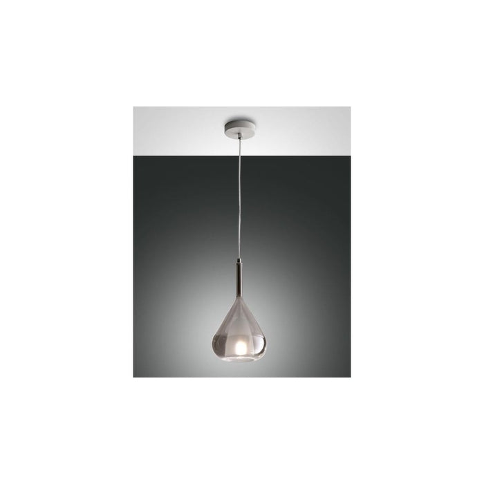 Lampadario a sospensione Lila a Led in metallo e vetro borosilicato fumè 3481-40-126 Fabas Luce