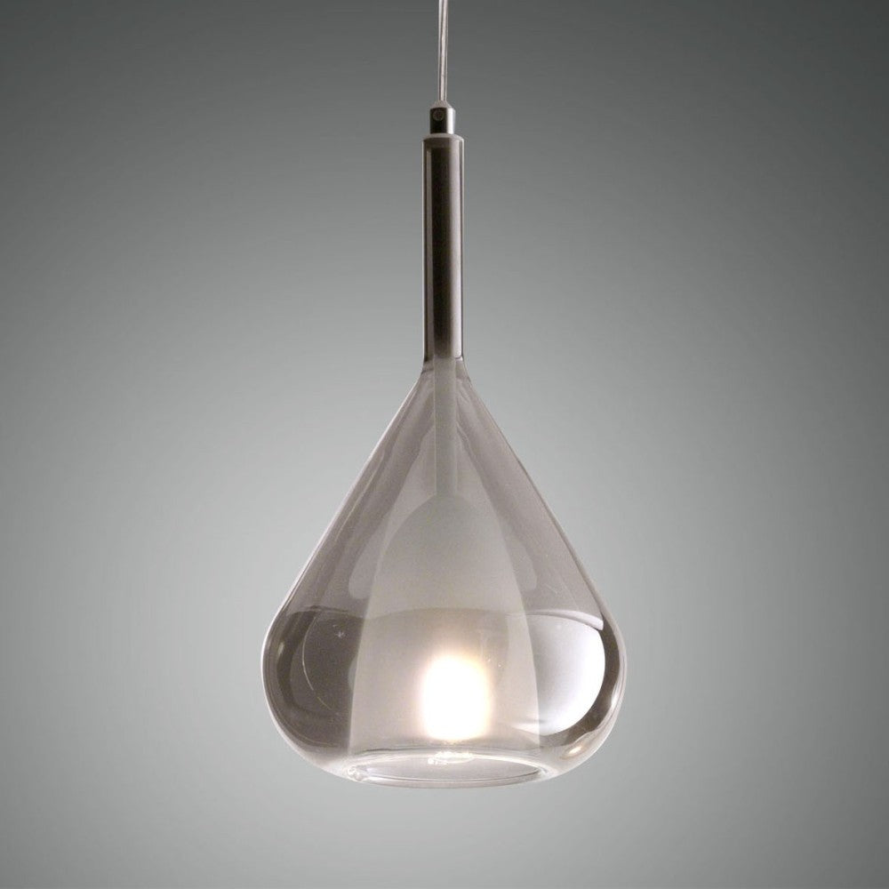 Lampadario a sospensione Lila a Led in metallo e vetro borosilicato fumè 3481-40-126 Fabas Luce