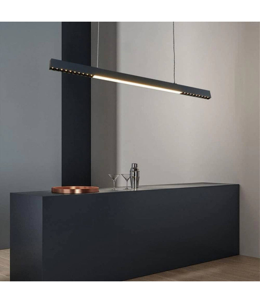 Lampadario A Sospensione Lineare A Led 42 W Lampada Da Soffitto Minimal A70-n3c         