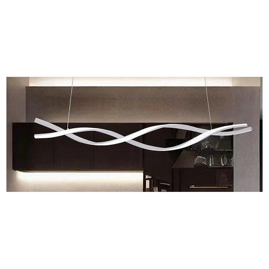 Trade Shop - Lampadario A Sospensione Luce 3000k-6500k Led 48w Bianco Spirale Vortice Orizzontale 01134         