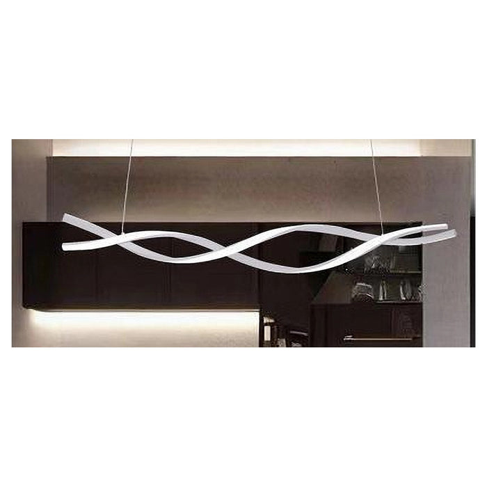 Trade Shop - Lampadario A Sospensione Luce 3000k-6500k Led 48w Bianco Spirale Vortice Orizzontale 01134         
