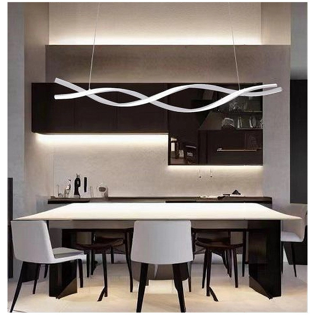 Trade Shop - Lampadario A Sospensione Luce 3000k-6500k Led 48w Bianco Spirale Vortice Orizzontale 01134         