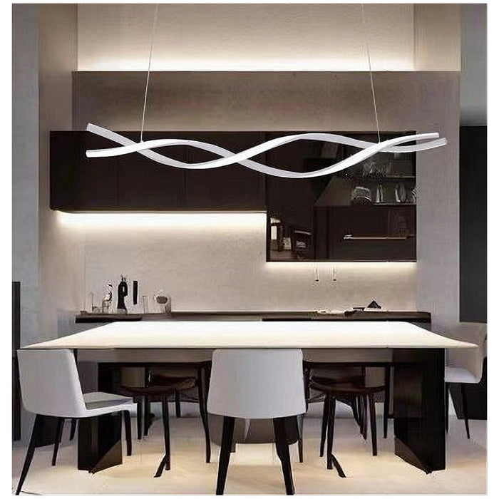 Trade Shop - Lampadario A Sospensione Luce 3000k-6500k Led 48w Bianco Spirale Vortice Orizzontale 01134         