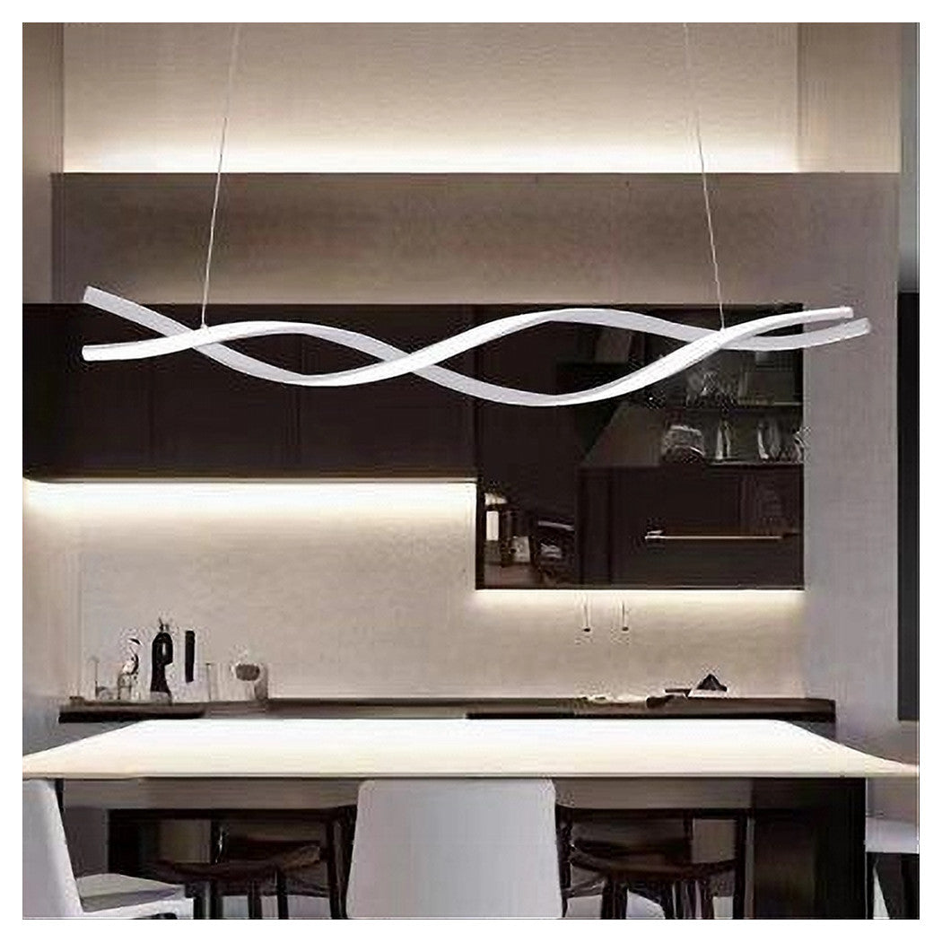 Trade Shop - Lampadario A Sospensione Luce 3000k-6500k Led 48w Bianco Spirale Vortice Orizzontale 01134         