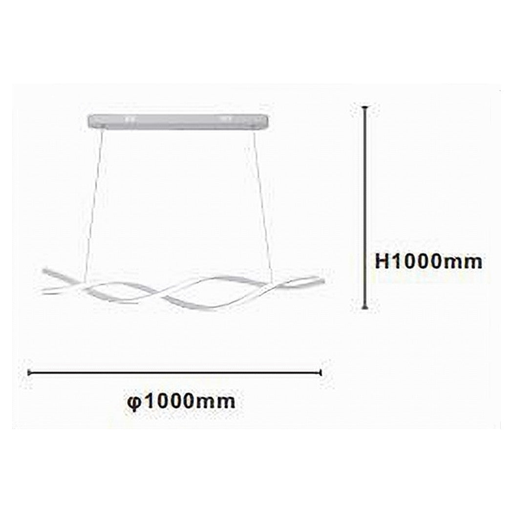 Trade Shop - Lampadario A Sospensione Luce 3000k-6500k Led 48w Bianco Spirale Vortice Orizzontale 01134         