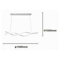 Trade Shop - Lampadario A Sospensione Luce 3000k-6500k Led 48w Bianco Spirale Vortice Orizzontale 01134         