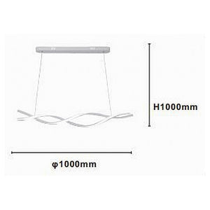 Trade Shop - Lampadario A Sospensione Luce 3000k-6500k Led 48w Bianco Spirale Vortice Orizzontale 01134         