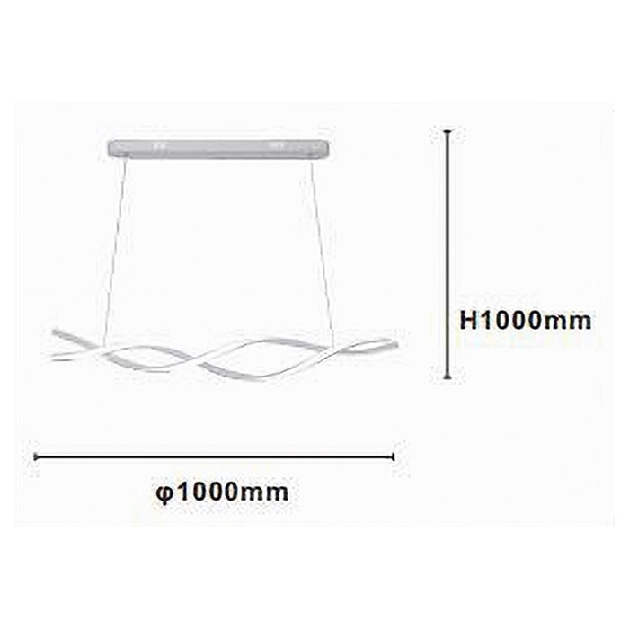 Trade Shop - Lampadario A Sospensione Luce 3000k-6500k Led 48w Bianco Spirale Vortice Orizzontale 01134         