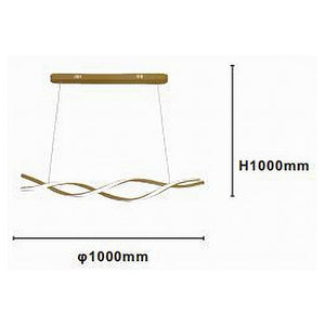 Trade Shop - Lampadario A Sospensione Luce 3000k-6500k Led 48w Oro Spirale Vortice Orizzontale 01110         