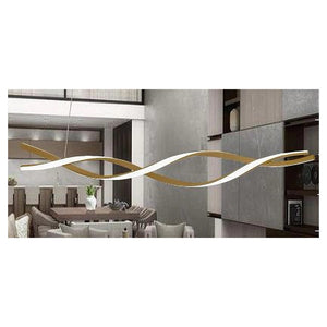 Trade Shop - Lampadario A Sospensione Luce 3000k-6500k Led 48w Oro Spirale Vortice Orizzontale 01110         