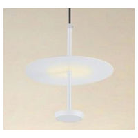 Trade Shop - Lampadario A Sospensione Luce 4000k Led 12w Disco Paralume Piatto Bianco Rotondo 33092         
