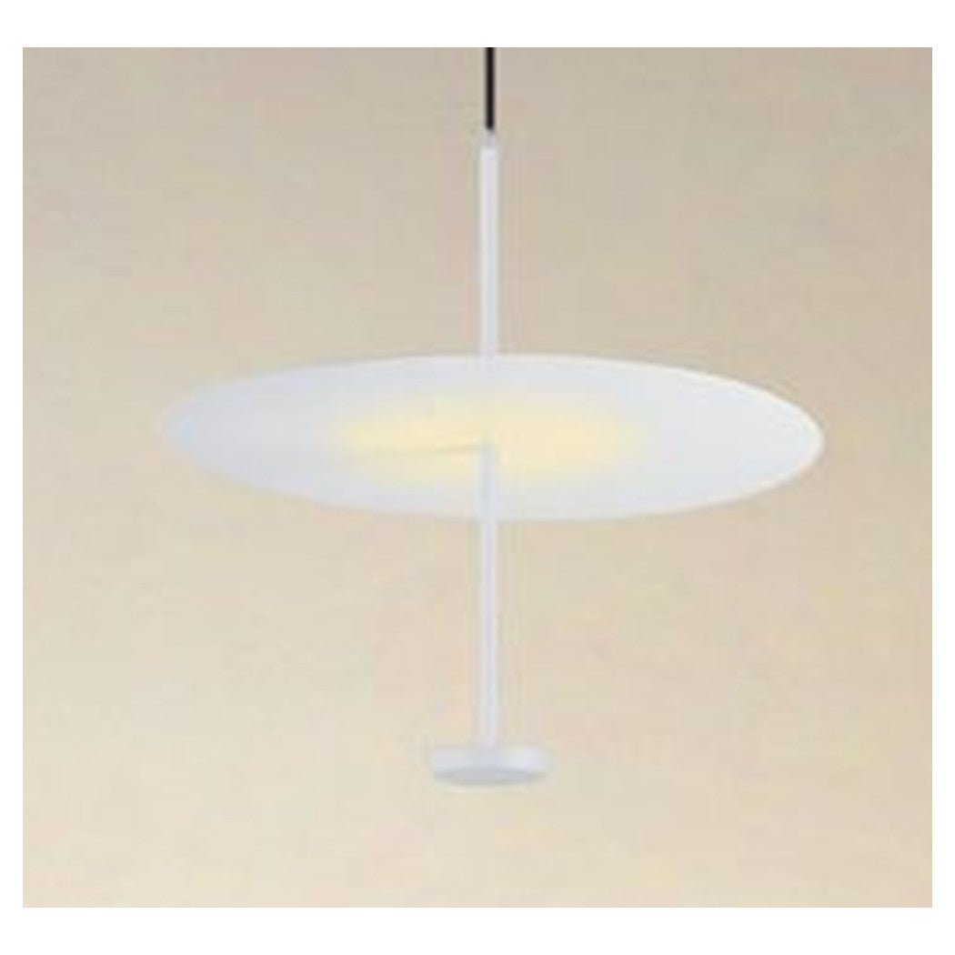 Trade Shop - Lampadario A Sospensione Luce 4000k Led 18w Disco Paralume Piatto Bianco Rotondo 33153         
