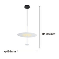 Trade Shop - Lampadario A Sospensione Luce 4000k Led 18w Disco Paralume Piatto Bianco Rotondo 33153         