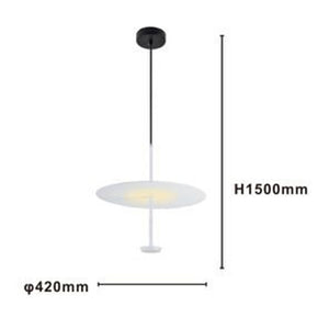 Trade Shop - Lampadario A Sospensione Luce 4000k Led 18w Disco Paralume Piatto Bianco Rotondo 33153         