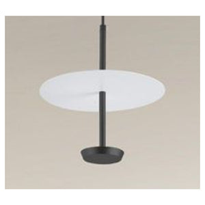 Trade Shop - Lampadario A Sospensione Luce 6500k Led 12w Disco Paralume Piatto Bianco Nero Tondo 33122         