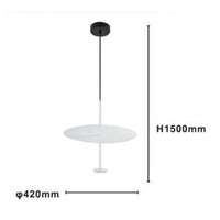 Trade Shop - Lampadario A Sospensione Luce 6500k Led 18w Disco Paralume Piatto Bianco Rotondo 33160         