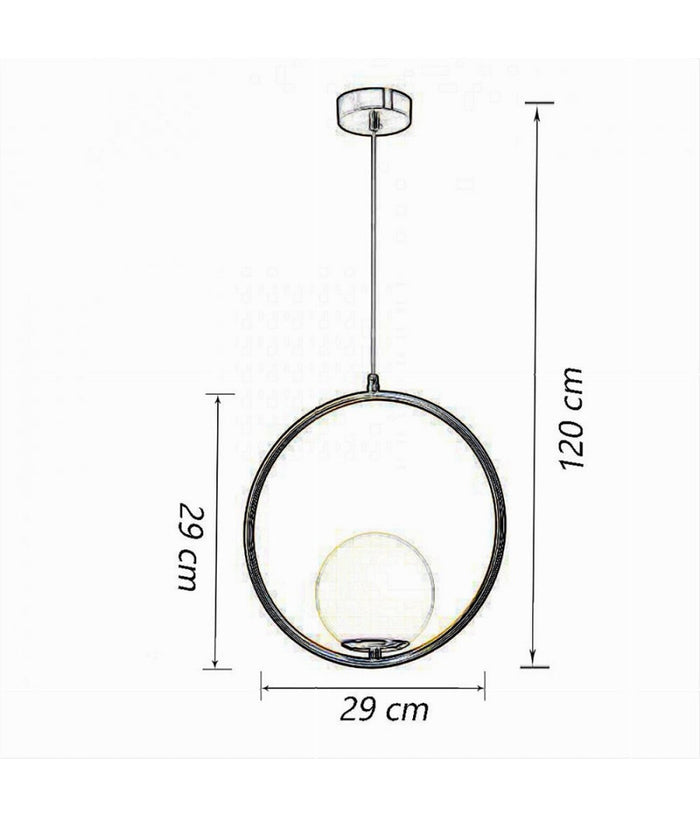 Lampadario A Sospensione Minimalista Lampada Metallo Bronzo Con Sfera Vetro G9 A97         